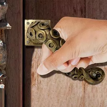 1 шт. Винтажная дверная ручка Octopus - цвет античной латуни - декоративная мебельная ручка для гаража, двери склада, двери забора