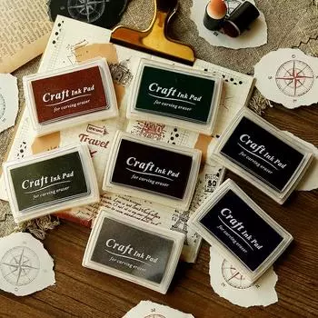 1 шт. Винтажная многоцветная подушечка для чернил для ежедневников, самодельных штампов для скрапбукинга, дневника чёрный