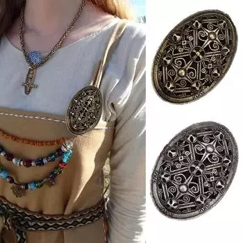 1 шт. Винтажная скандинавская брошь в виде щита, скандинавская мифология, кельтская металлическая брошь, панк-амулет, булавка для мужчин