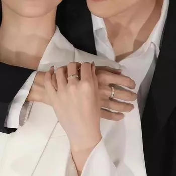 1 шт. Винтажное парное кольцо со звездой и луной для женщин, пары, минималистичные ювелирные изделия на годовщину, подарочные аксессуары для вечеринок 17mm серебряный