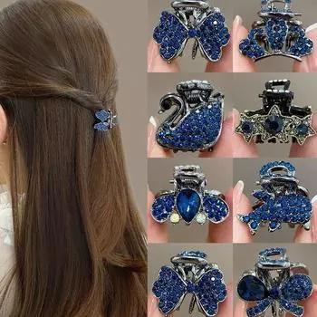 1 шт. Винтажный бант-заколка для волос с мини-сплавом для маленьких девочек, аксессуары для волос, заколки-зажимы с кристаллами