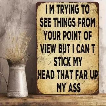 1 шт., Винтажный металлический знак, винтажная декоративная табличка, подвесная табличка, психологический знак, настенная декоративная табличка чёрный