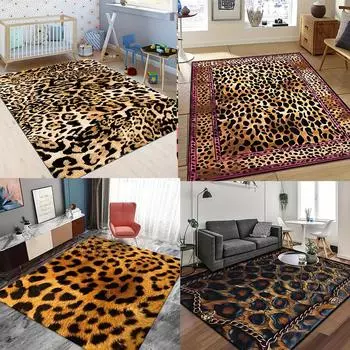 1 шт. Винтажный простой коврик для гостиной с леопардовым принтом, коврик для пола, машинная стирка, полиэстер, нескользящий коврик для прихожей в спальне 40X60cm-16x24in