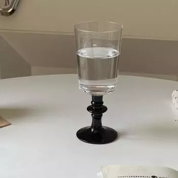 1 шт. Винтажный стеклянный бокал Ins Style с черным дном и ножкой для коктейлей, шампанского, белого, красного вина, бокалы, бокалы для бара other