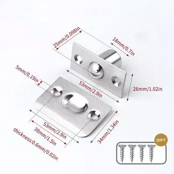 1 шт. Внутренняя дверь из нержавеющей стали, деревянная дверь, дверная пряжка, верхний бортик, локатор дверной карты One Size белый