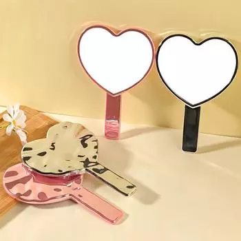 1 шт. Водная рябь симпатичная ручка зеркало гальванизированное в форме сердца портативное ручное изысканное зеркало для макияжа серебряный