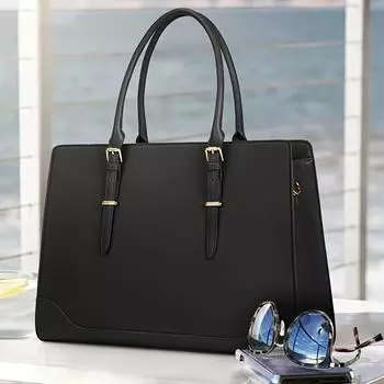 1 шт. Водонепроницаемая сумка через плечо для хранения ноутбука 15,6 дюйма, портфель из искусственной кожи, модная деловая сумка большой вместимости