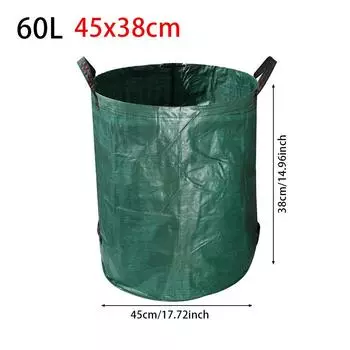 1 шт. Водонепроницаемый мешок для листьев Большой вместимости Контейнер для хранения и сбора Прочный мешок для садового мусора 60L