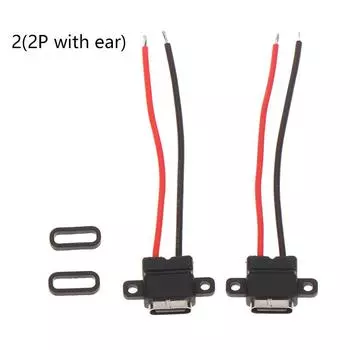 1 шт. Водонепроницаемый разъем USB Type-C с припаянным проводом, гнездо, быстрая зарядка, интерфейс зарядки Type-C, разъем