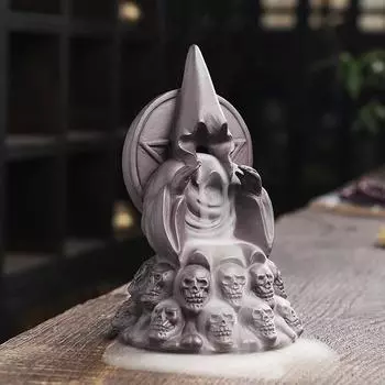 1 шт. Водопадная курильница с обратным потоком, керамическая подставка для благовоний, череп, украшение на Хэллоуин, чай, домашнее животное, домашний декор (Без благовоний)