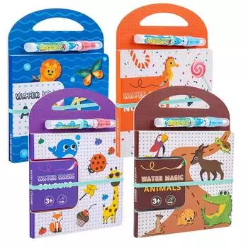 1 шт. Волшебная книга для рисования водой, игрушки Монтессори, многоразовая книжка-раскраска, книга для рисования, игрушки для раннего образования, детский праздничный подарок