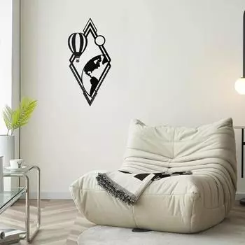 1 шт. Воздушные шары и глобусы Металлический настенный декор - Современное искусство для Хэллоуина, стильное внутреннее и внешнее украшение дома светло-серый