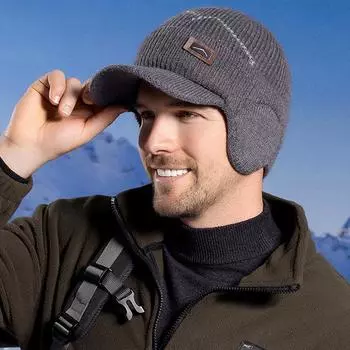 1 шт. Вязаная шапка, интегрированная, морозостойкая, теплая, толстая шапка для улицы кофейный