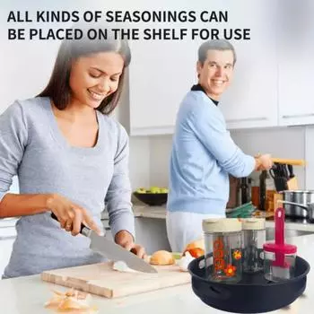 1 шт. Вращающаяся кухонная стойка для хранения, экономящая место кухонная стойка для хранения специй, органайзер для приправ, подходит для кухни, ванной комнаты