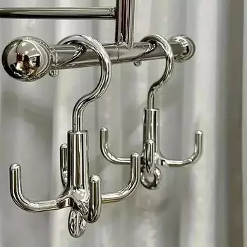 1 шт. Вращающаяся стойка с четырьмя лапками, сумка для шарфа, шелковый шарф, гардероб, стеллаж для хранения вещей, экономящий место, пластиковый крючок, вешалка для хранения крючков