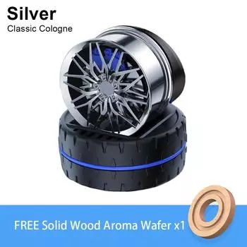 1 шт. Вращающийся автомобильный очиститель воздуха Аромат Имитация колес Автомобильный аромадиффузор Домашний декор Silver