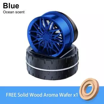 1 шт. Вращающийся автомобильный очиститель воздуха Аромат Имитация колес Автомобильный аромадиффузор Домашний декор Blue