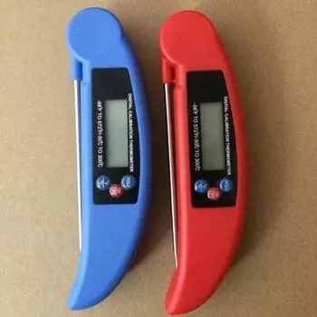 1 шт. Высококачественный цифровой пищевой термометр, складной кухонный инструмент для гриля и барбекю синий