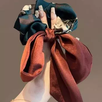 1 шт. Высококачественный, Изысканный, Ретро, С принтом, Лента, Повязка на голову, Резинка для волос, Модный, Хвост, Лента, Аксессуар для волос, Женский 1pc