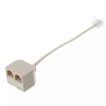 1 шт. Высококачественный телефонный разветвитель One Point Two 6P4C RJ11 с двумя гнездами, удлинитель, штекер X1M0 creamy-white-One-size