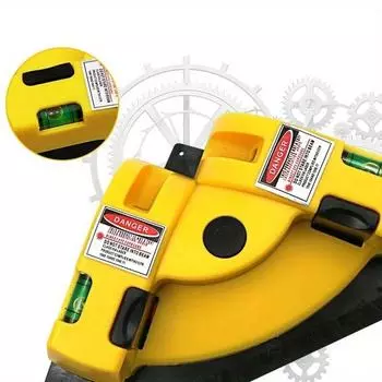 1 шт. Высокоточный лазерный уровень с вертикальной горизонтальной проекцией линии на 90 градусов для точного измерения под прямым углом жёлтый