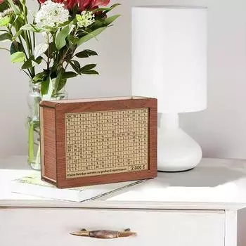 1 шт. Взрослая деревянная ретро-копилка со счетчиком сбережений, оснащенная 500 1000 2000 3000 5000 10000 целевыми сбережениями