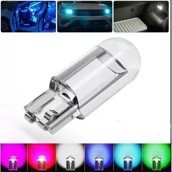 1 шт. W5W Led T10 автомобильный светильник COB стекло 6000K белый автомобильный фонарь для номерного знака купол для чтения DRL 1PC белый