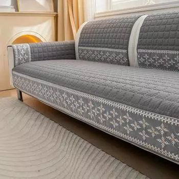 1 шт. вафельный стеганый чехол для дивана на четыре сезона с антискользящим эффектом и кружевным декором в виде снежинок, чехол для дивана, одеяло для современной гостиной 70 * 70cm