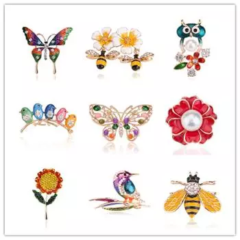 1 шт. вечерние броши с животными для женщин гранат корсаж стразы брошь булавки брошь 22x50mm разноцветный
