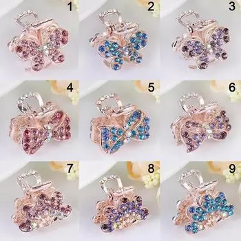 1 шт., вечерние украшения для волос, женские заколки для волос с кристаллами и блестящими стразами, крабовые заколки для волос