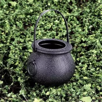 1 шт., ведро для конфет на Хэллоуин для детей, подарочные ведра на вечеринку в честь Хэллоуина, держатель для котла, черная ведьма, маленький реквизит, чайник, декор на Хэллоуин B 7*5.5cm