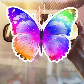 1 шт. Weird Magic Красочные таблетки-диффузоры в форме бабочек, подвесной освежитель воздуха для автомобиля, подвеска для зеркала заднего вида с ароматом духов синий