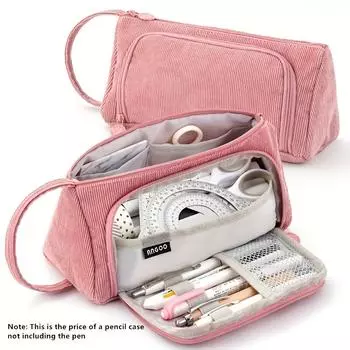 1 шт. вельветовый пенал, большой органайзер с несколькими отделениями, портативный и вместительный, из фланелевого материала для студентов и офисных принадлежностей