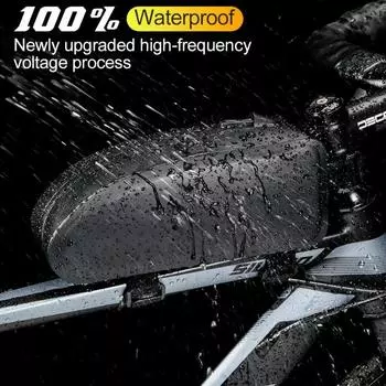 1 шт. велосипедная сумка, водонепроницаемая, для верха передней трубы велосипедной рамы, большая вместимость, горный велосипед, шоссейный велосипед, черные аксессуары для велосипеда