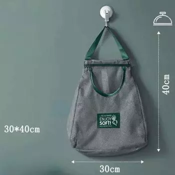 1 шт. вентилируемые сетчатые мешки для хранения чеснока, картофеля, лука - прочный пластиковый подвесной органайзер для кухни и кладовой, не контактирующий с пищевыми продуктами Single layer 30*40cm