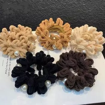 1 шт. веревка для волос прочная плюшевая элегантная резинка для волос в корейском стиле резинка для волос жемчужные аксессуары