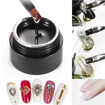 1 шт., верхний слой без протирания, суперсильный клей, 4 в 1, прозрачный гель-лак для ногтей, украшения для дизайна ногтей, кристалл, липкий