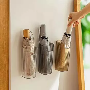 1 шт. вертикальный зонтик для хранения, съемный настенный ящик для хранения зонтов, современный вертикальный органайзер-подставка для домашних принадлежностей без дрели белый