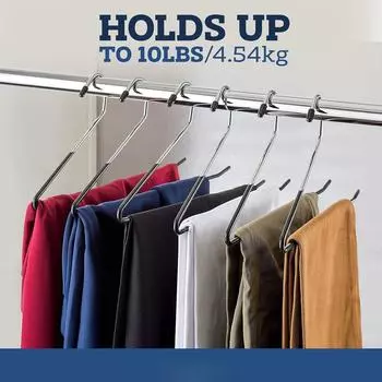 1 шт. вешалка для брюк из нержавеющей стали, нескользящая вешалка для брюк, бытовая, не оставляющая следов, зажим для подвешивания брюк, специальное устройство для хранения вешалок