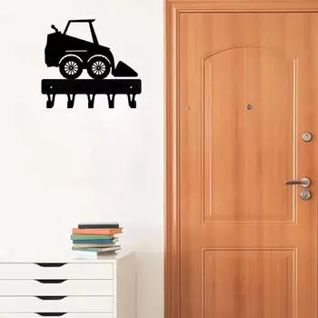 1 шт. вешалка для ключей для мини-погрузчика для гостиной, спальни - украшение дома с функциональной привлекательностью и промышленным шармом чёрный