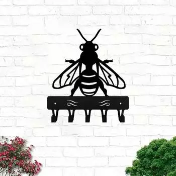 1 шт. вешалка для ключей Honey Bee - маленькая, шириной 6 дюймов, настенные крючки, органайзер для вешалки из железа бронзовый
