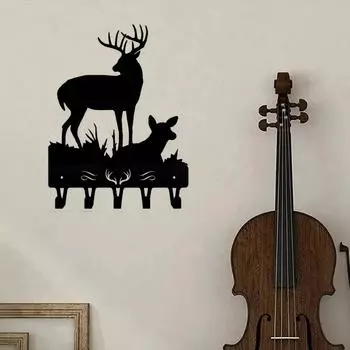 1 шт. вешалка для ключей Iron Crafts Deer Family - 6 дюймов в ширину металлические настенные крючки для ключей и полотенец бронзовый