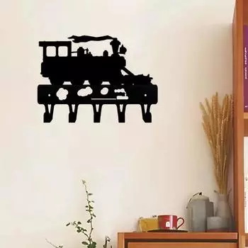 1 шт. вешалка для ключей Iron Crafts Steam Train - 6 дюймов/9 дюймов в ширину, металлическая настенная вешалка для ключей и полотенец бронзовый