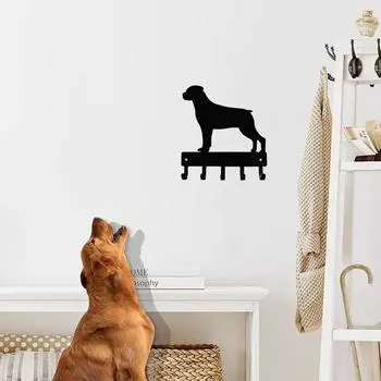 1 шт. вешалка для ключей с поводком для собак в виде ротвейлера - 9 дюймов в ширину/6 дюймов в ширину металлическое настенное искусство для настенных крючков и декора жёлтый