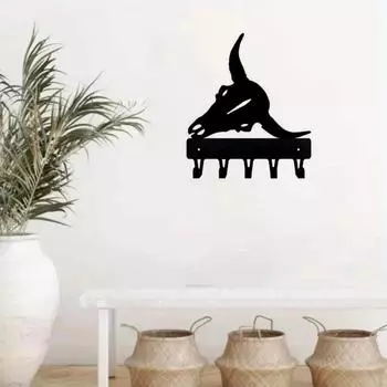 1 шт. вешалка для ключей в виде черепа быка-длиннорога, металлическая настенная вешалка для ключей, вешалка для полотенец, вешалка для пальто - Декоративные изделия из железа чёрный