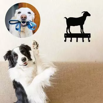 1 шт. вешалка для ключей в виде рогатой фермерской козы - металлический настенный крючок шириной 9 дюймов/6 дюймов для настенной вешалки для пальто светло-серый