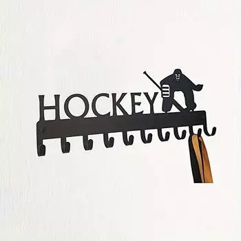 1 шт. вешалка для медалей вратаря по хоккею с шайбой, настенная вешалка в форме художественного произведения, крючки для двери, держатель для полотенец для ванной комнаты чёрный