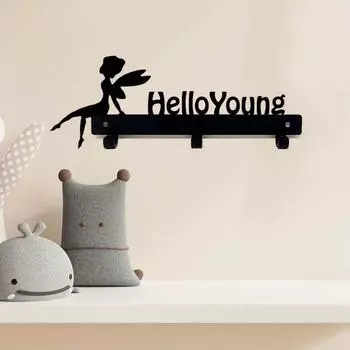1 шт. вешалка для одежды HelloYoung fairy, настенная вешалка для хранения ключей с тросом, вешалка для полотенец, стеллаж для хранения, стеллаж для хранения чёрный