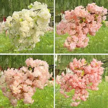 1 шт. ветка сакуры шелковые цветы вишни длинный стебель искусственные цветы искусственные цветы шампанского