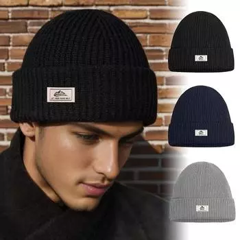 1 шт. ветрозащитная велосипедная зимняя теплая модная вязаная шапка шапки бини шапка одна шапка для двух целей чёрный